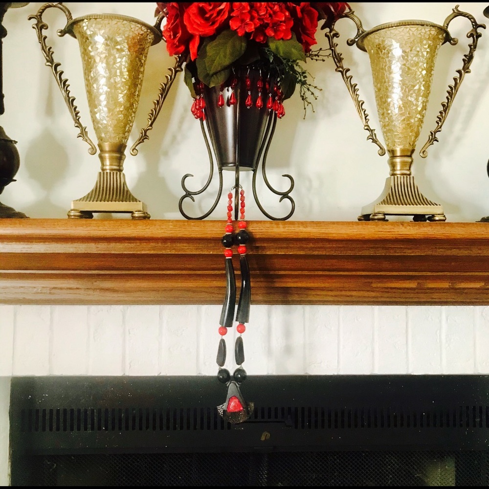 Red And Black Statement Necklace - image 6